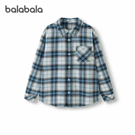 【商场同款】巴拉巴拉男童衬衫儿童长袖2025新款秋装女童格子外套图片