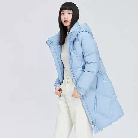 艾莱依艾莱依H型海浪线羽绒服女商场同款舒适保暖冬季中长款外套图片