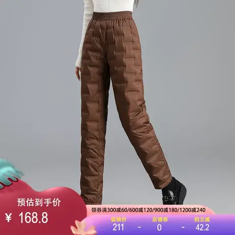 羽绒裤外穿女2023冬新款加厚保暖宽松直筒裤显瘦大码百搭鸭绒棉裤商品大图