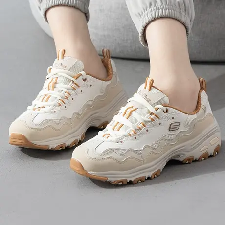 斯凯奇（Skechers）女鞋秋冬季新款贝壳波浪熊猫鞋厚底增高老爹鞋商品大图