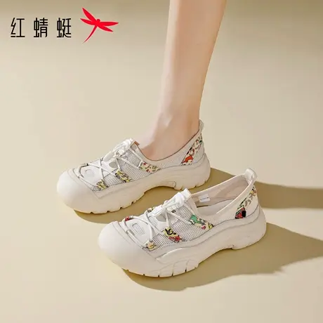 红蜻蜓女鞋秋季新款软底跑步登山溯溪鞋厚底户外运动休闲鞋子图片