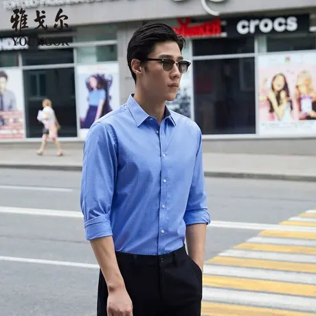 【DP免烫】D系雅戈尔衬衫秋季新款条纹易打理商务休闲长袖衬衫男商品大图