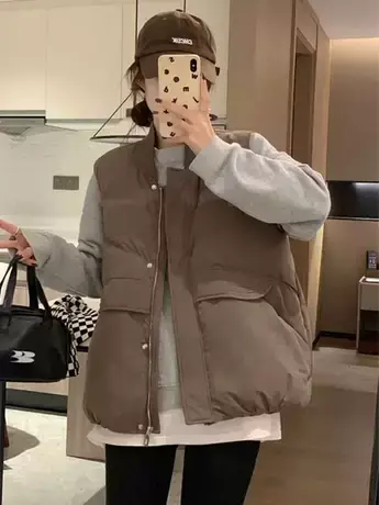 羽绒马甲女款新款秋冬今年流行的马夹外穿保暖背心爆款坎肩白鸭绒商品大图