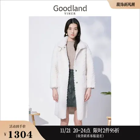 【泰迪服】Goodland美地女装冬季立领中长款羊毛呢子大衣外套商品大图
