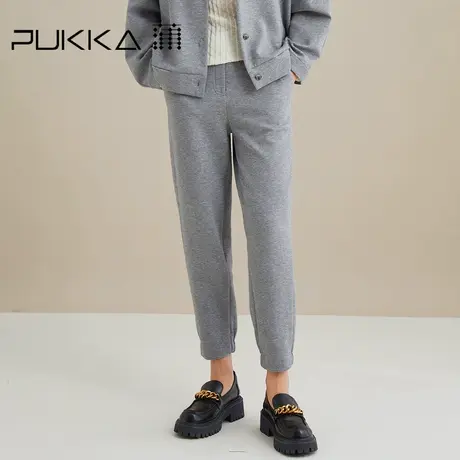 蒲PUKKA 商场同款休闲裤女秋装新品宽松高腰显瘦文艺萝卜裤商品大图