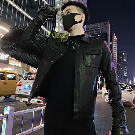 秋季时尚休闲机车工装百搭潮牌百搭ins痞帅青少年男修身夹克外套商品大图