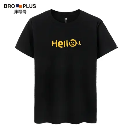 胖哥哥夏季大码男士短袖T恤ins潮胖子港风宽松加肥加大纯棉体恤男商品大图