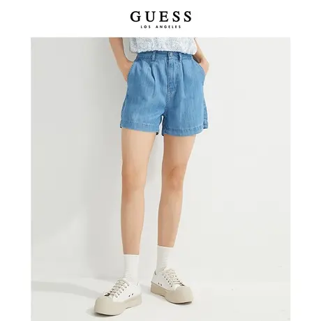 【38上新季】GUESS 女士简约通勤休闲宽松牛仔短裤商品大图