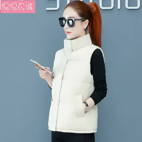 2023秋冬新款羽绒棉马夹女短款背心外套韩版宽松坎肩棉袄学生马甲图片