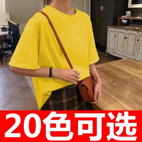 2023春夏装新款超a上衣糖果纯色ins情侣装小众设计感女短袖t恤潮图片