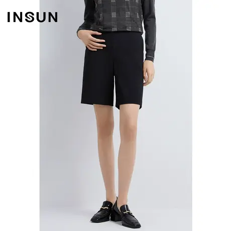 INSUN恩裳秋季潮ins高腰显瘦直筒短裤商品大图