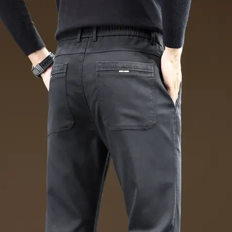 秋冬季男装弹力修身直筒休闲裤子2024年新款男士商务职业正装西裤商品大图