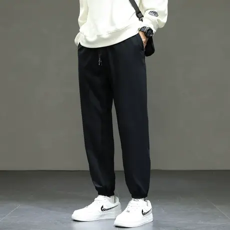 男士加绒裤子2023新款束脚运动裤男潮牌宽松美休闲长裤男秋冬卫裤商品大图