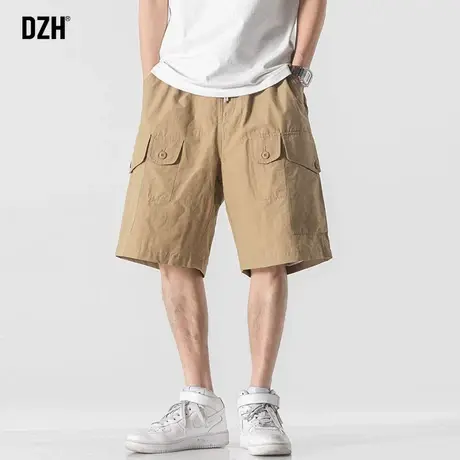 男士卡其色工装短裤男休闲宽松夏季薄款裤子高街潮ins美式五分裤商品大图