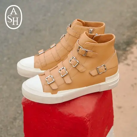 【会员专享】ASH女鞋GANG系列潮流高帮鞋搭扣款加硫鞋羊皮休闲鞋商品大图