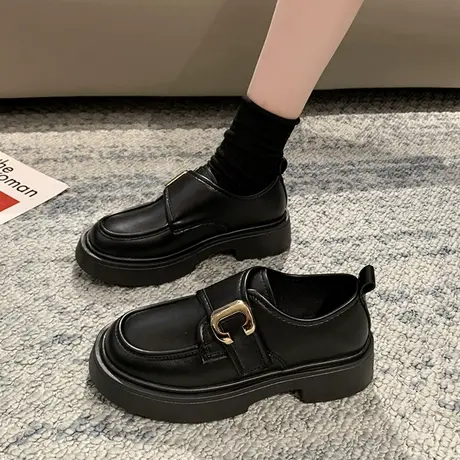 小皮鞋女春jk松糕女鞋2023新款日系学院风爆款厚底乐福玛丽珍单鞋商品大图