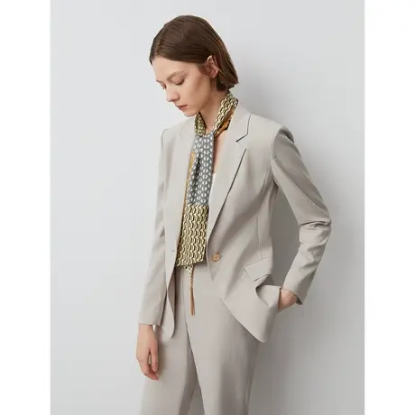 朗姿商场同款秋季奥莱女士西装外套宽松高级通勤职业OL西服上衣女图片