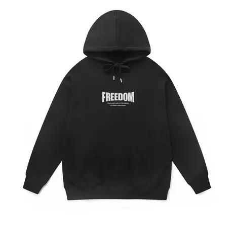 2023秋冬新款潮牌男士卫衣连帽大版外套简约文字街头百搭连帽衫女图片