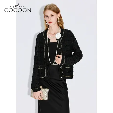 MISSCOCOON【春日睡莲】24春新款千金小香风通勤气质针织开衫商品大图