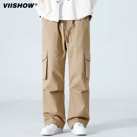 VIISHOW日系工装裤秋冬季男士潮牌户外伞兵裤子直筒宽松休闲长裤商品大图