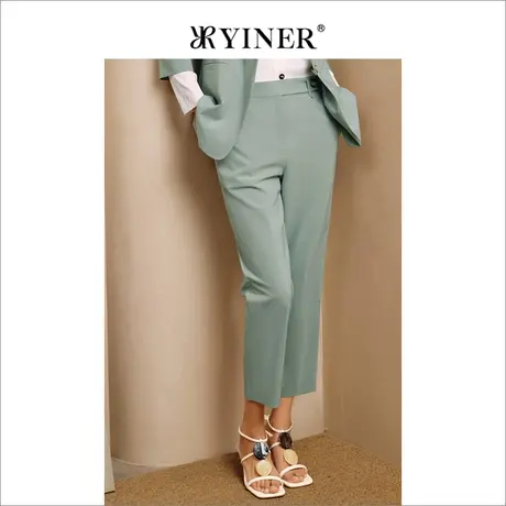YINER音儿女装春季简约百搭修身锥形休闲裤长裤商品大图
