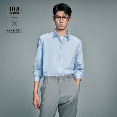 【条纹款】HLA海澜之家轻商务经典长袖衬衫24春夏新休闲条衬衣男商品大图