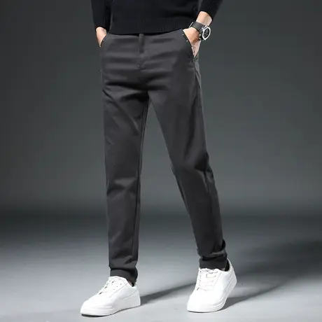 2023新款休闲长裤子西裤男士秋冬款潮流百搭灰色直筒修身西装裤男商品大图