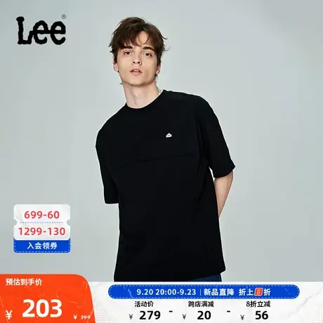 Lee商场同款23新品舒适版圆领套头多色男短袖T恤LMT0045084DR图片