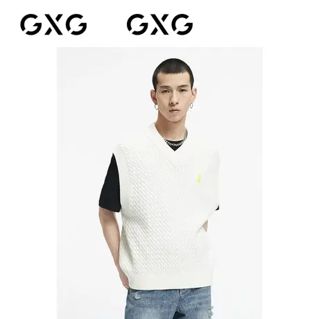 GXG男装商场同款男士休闲刺绣背心 21年秋季新品图片