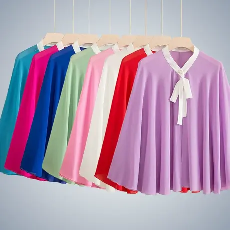 沙滩防晒披肩女开车神器空调房披风斗篷夏季旅游拍照丝巾夏季薄款图片