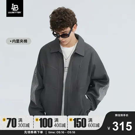 LilbetterPU皮棉衣男冬装新款棉服保暖教练夹克翻领美式复古外套图片