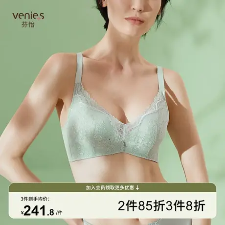 芬怡内衣女聚拢小胸性感法式蕾丝文胸透气洞洞杯无钢圈上托EV103商品大图