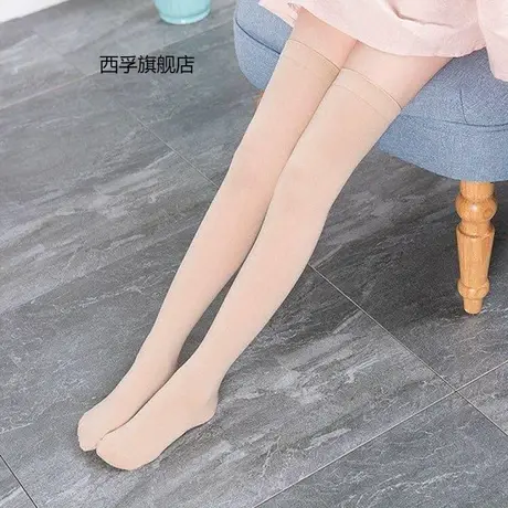 【两双装】不透肉过膝袜子女韩版中筒原宿风高筒袜大腿袜长筒袜女商品大图