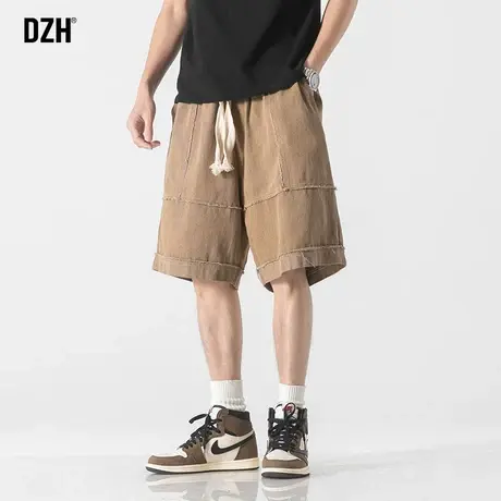 男士卡其色短裤男夏季纯棉运动裤子薄款休闲五分裤宽松2023年新款商品大图