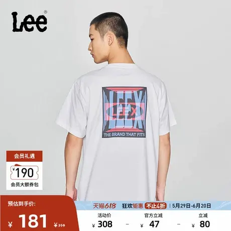 Lee25春夏新品舒适版圆领Logo印花男短袖T恤休闲潮LMT0098254LE商品大图