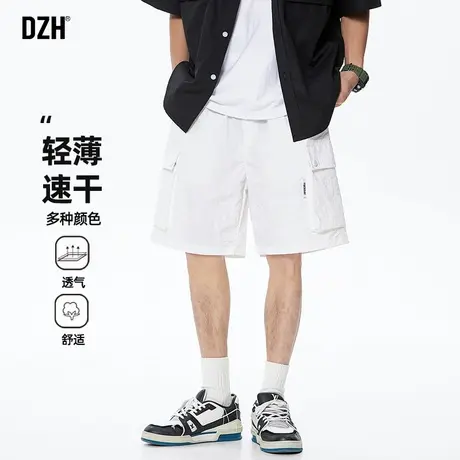 青少年白色工装短裤男夏季宽松百搭裤子2025新款速干裤薄款五分裤商品大图