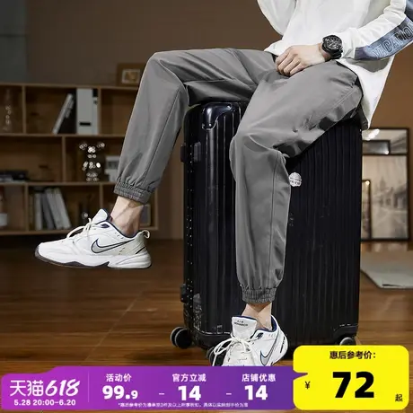 唐狮25夏季新款男休闲裤抽绳直筒宽松薄款时尚显瘦束脚裤子男pc商品大图