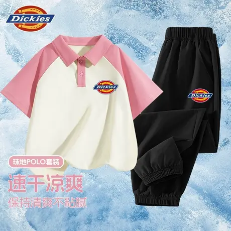Dickies童装女童套装儿童夏季凉感速干polo衫女孩夏款学院两件套A商品大图