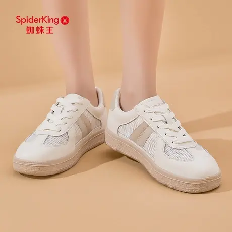 蜘蛛王网面德训鞋女2025年夏季新款平底百搭透气运动休闲鞋配裙子图片