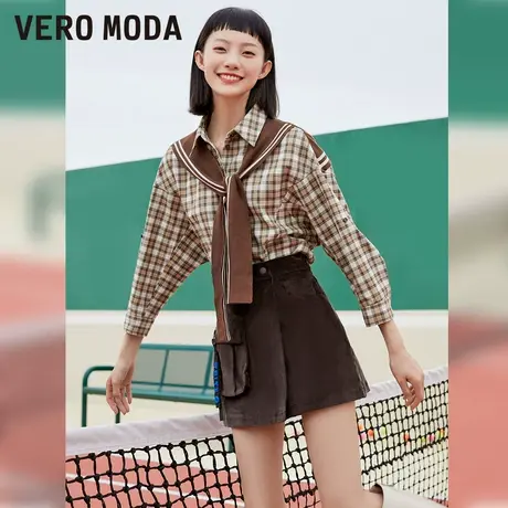 Vero Moda奥莱清仓夏季街头风时尚灯芯绒直筒休闲百搭短裤子女商品大图