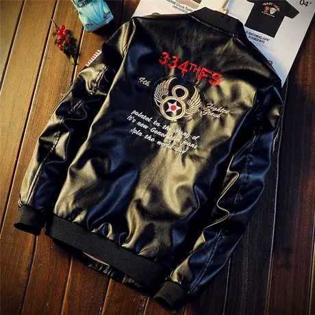 青年个性短款皮衣男士韩版机车皮夹克潮流男装秋冬季帅气加厚外套图片