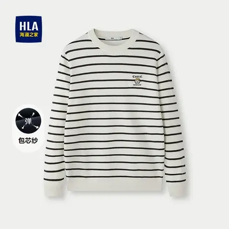 HLA/海澜之家休闲长袖针织衫2025秋新艺术家ZOLA联名包芯纱毛衣男商品大图