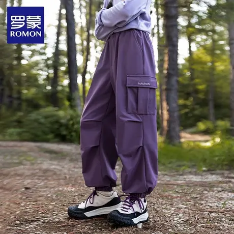 罗蒙女童裤子2025新款儿童工装裤中大童春秋装长裤女孩休闲裤运动商品大图