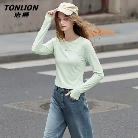 唐狮官方速干凉感长袖t恤女2026新款春户外运动衫抗菌防晒上衣VC图片
