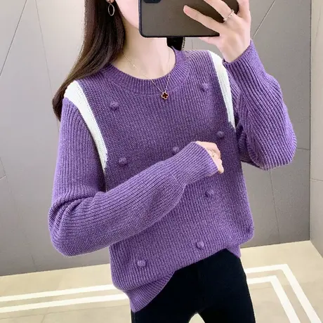 女士毛衣女款2023新款秋冬针织打底衫今年流行网红爆款正肩上衣图片