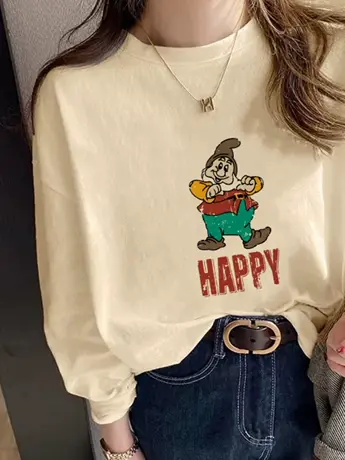 仿棉长袖t恤女装2023新款欧货秋冬季加绒内搭打底衫宽松显瘦上衣图片