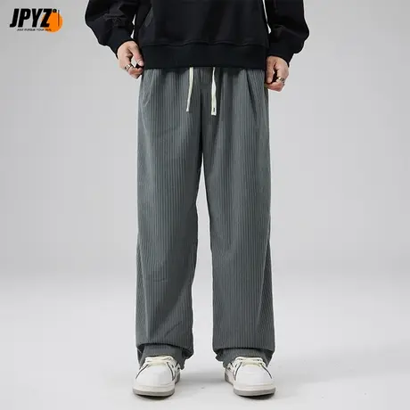 男士秋季休闲长裤宽松棉麻中国风可调抽绳束脚运动直筒男生百搭裤图片