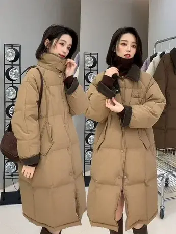 长款白色羽绒服女2023冬季新款今年流行的小个子韩版气质简约小众商品大图