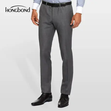 红邦创衣 23秋工装裤男羊毛混纺西裤男士商务修身长裤柔顺免烫图片