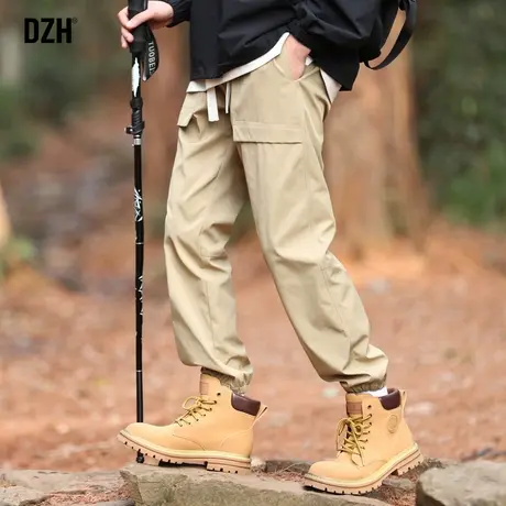卡其色裤子男士2024新款工装裤潮牌男休闲束脚裤男款登山裤防水裤商品大图